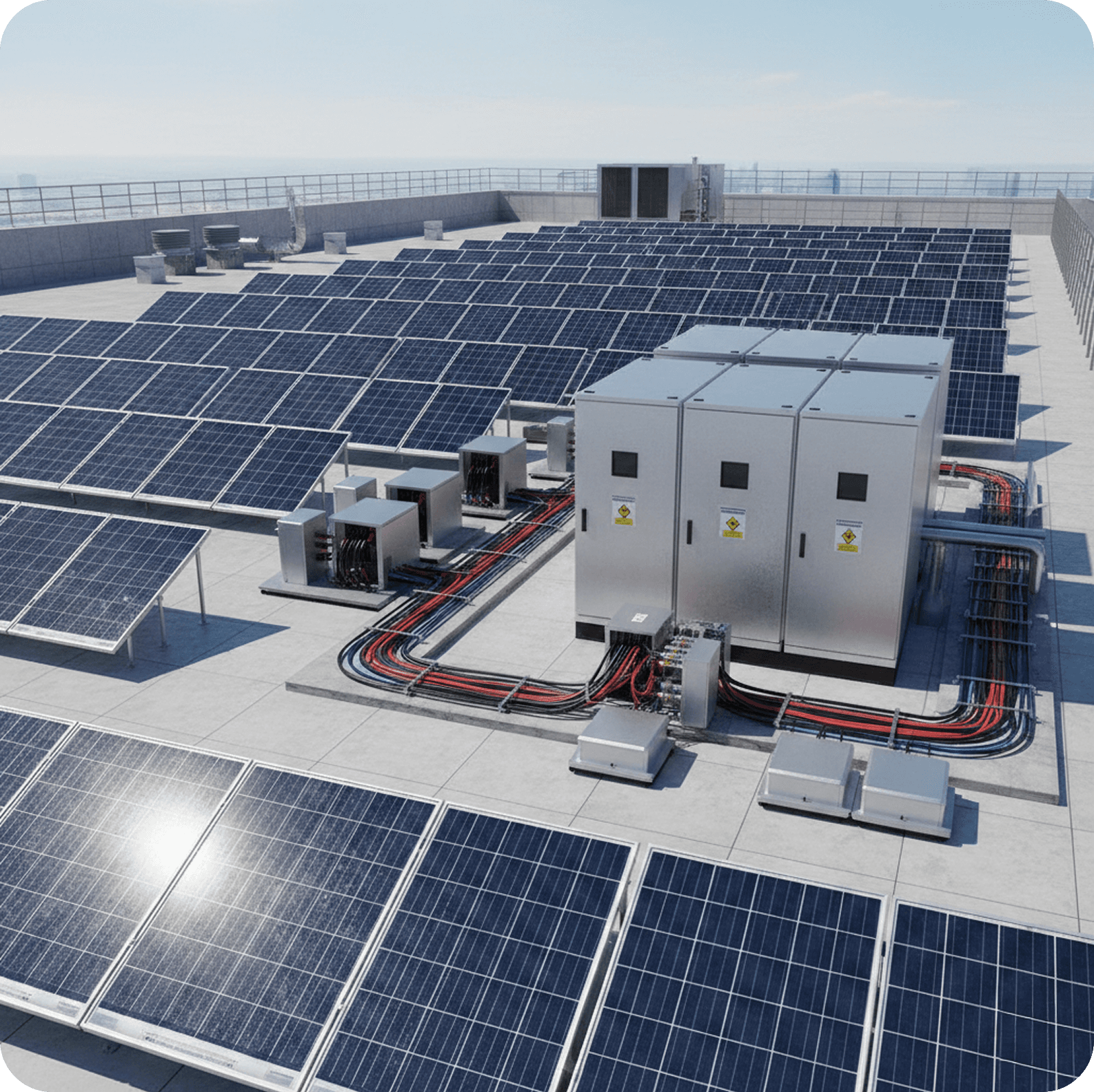 Rooftop solar panel installation