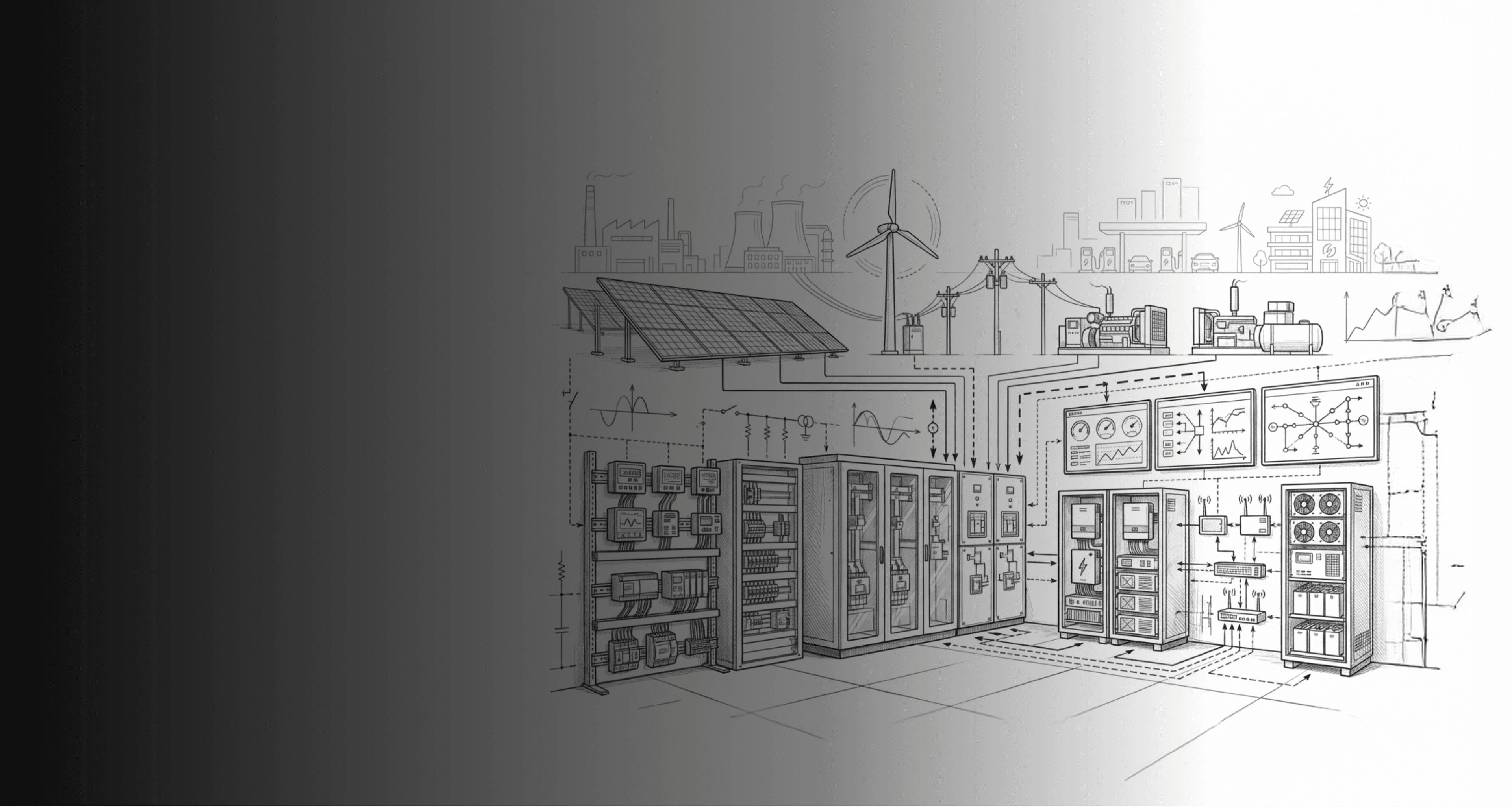 Engineers working on solar panels